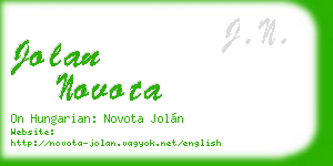 jolan novota business card